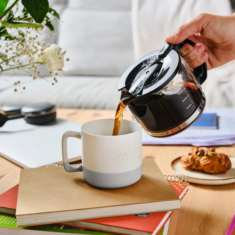 Karaca Maybel Tasse, Weiß Grau, 400 ml
