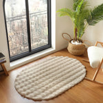 Kaşmir Halı 7/24 Cosy Premium Bubble Beige Oval 80x150 cm