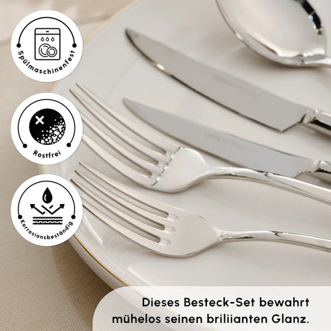 Karaca Novara Elegance Besteckset für 12 Personen, 84 Teilig