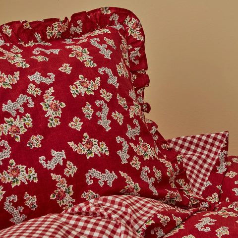 Karaca Home Carlo Doppel Bettbezug Set, 100% Baumwolle, Rot