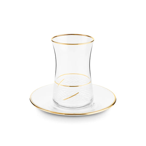 Karaca Wave Gold Tee-Set für 6 Personen, 12 Teilig