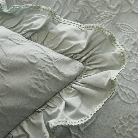 Karaca Home White Collection Tyra 100% Baumwolle Doppelbettdecke, Salbei