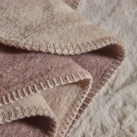 Karaca Home Saye Einzelne Doppelseitige Baumwolldecke, Mink Beige