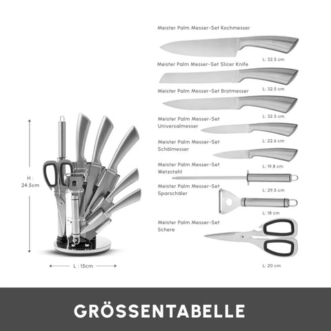 Karaca Meister Palm Steel Messerset, 9-teilig