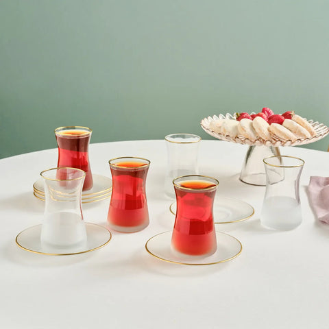 Karaca Jasmine Weiß Tee-Set für 6 Personen, 12 Teilig
