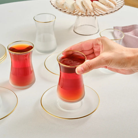 Karaca Jasmine Weiß Tee-Set für 6 Personen, 12 Teilig