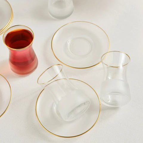 Karaca Jasmine Weiß Tee-Set für 6 Personen, 12 Teilig