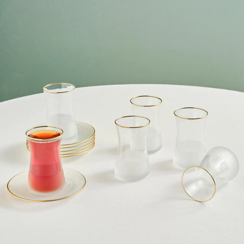 Karaca Jasmine Weiß Tee-Set für 6 Personen, 12 Teilig