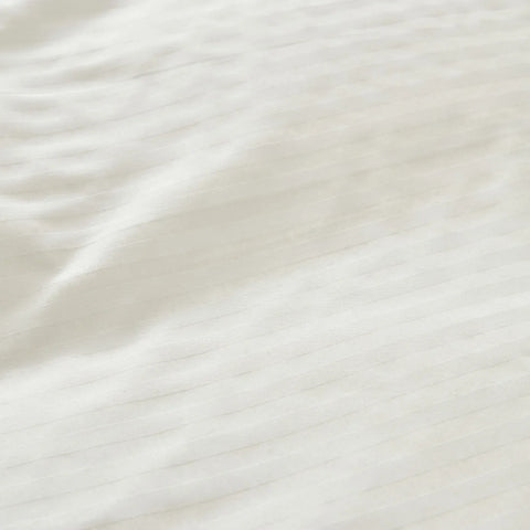 Karaca Home Josef Ecru Gestreiftes Satin Einzelbettbezugs-Set