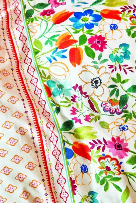Karaca Home Parlin Fuchsia Doppelter Bettbezug aus 100% Baumwolle
