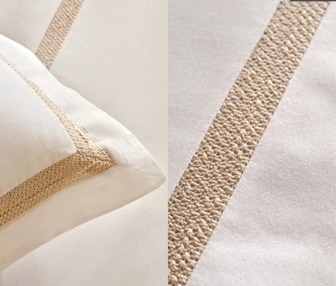 Karaca Home White Collection Bride Carina 80 Fäden 100% Baumwolle 8-teiliges Hochzeitsset Gold