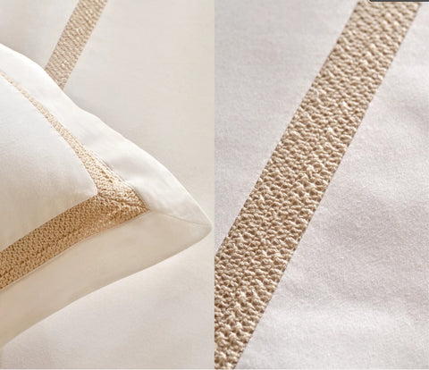 Karaca Home White Collection Bride Carina 80 Fäden 100% Baumwolle 8-teiliges Hochzeitsset Gold