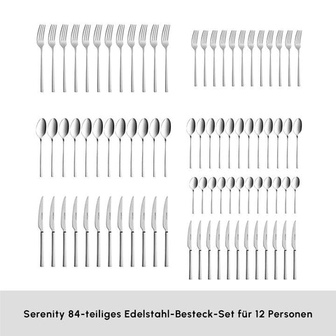 Karaca Serenity Elegance 12-Personen 84-Teiliges Besteckset