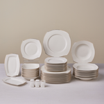 Karaca Square Bone Wave 53-Teiliges 12-Personen Geschirrset Gold
