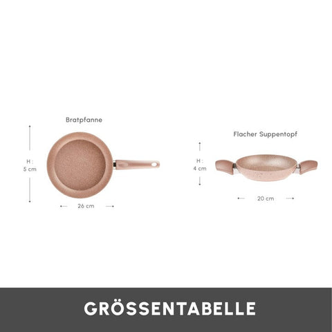 Karaca Biogranit induktion pan set 2 teile rose gold