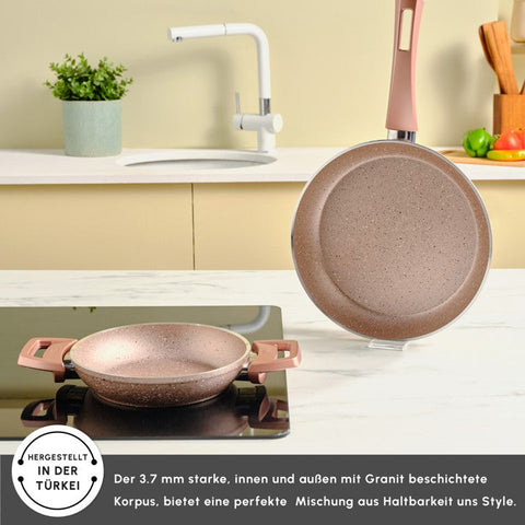 Karaca Biogranit induktion pan set 2 teile rose gold