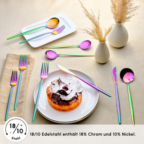 Karaca Orion Rainbow 12-Personen 60-Teiliges Besteckset
