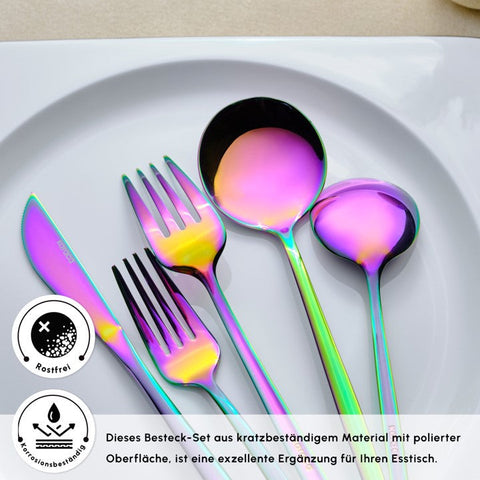 Karaca Orion Rainbow 12-Personen 60-Teiliges Besteckset