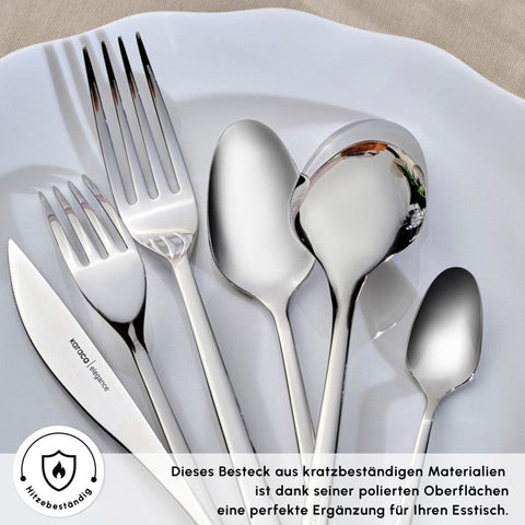 Karaca New Everest Elegance Besteckset für 12 Personen, 84-teiliges