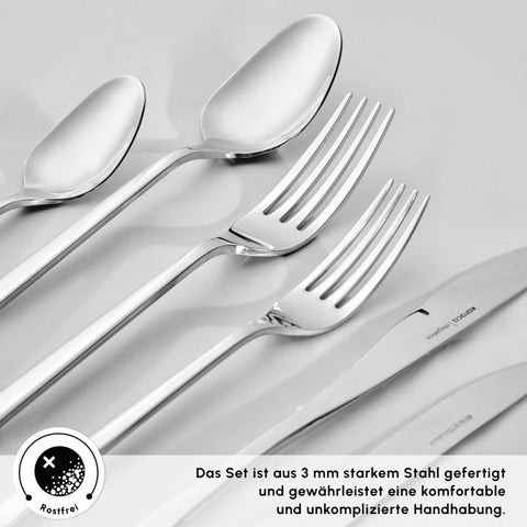 Karaca New Everest Elegance Besteckset für 12 Personen, 84-teiliges
