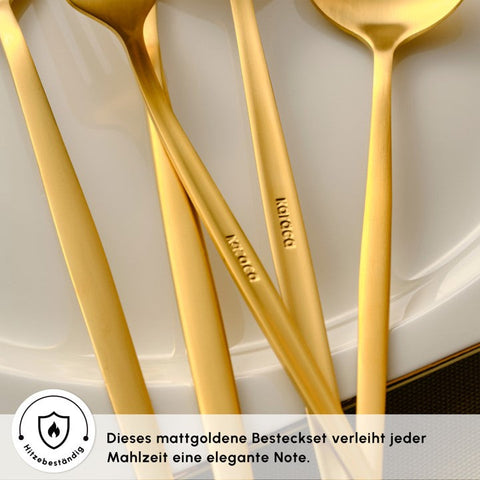 Karaca Orion Matte Gold 12-Personen 60-Teiliges Besteckset