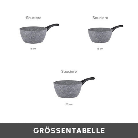 Karaca Gris Biogranit Induktions Milchtopf-Set, 3 Teilig