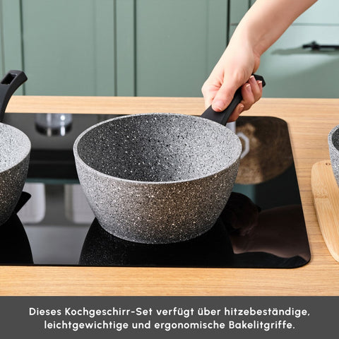 Karaca Gris Biogranit Induktions Milchtopf-Set, 3 Teilig