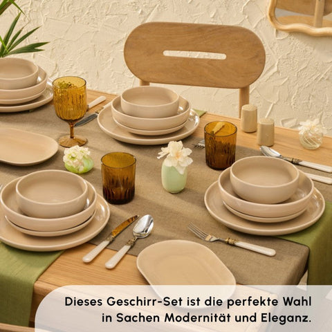 Karaca Terra 36-Teiliges 8-Personen Geschirrset Creme