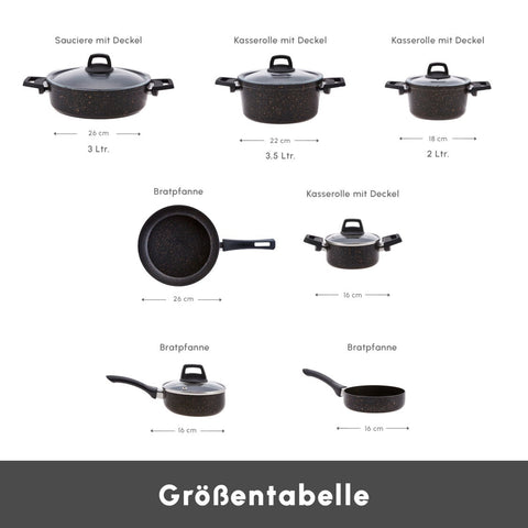 Karaca Biogranit Blackgold 12-teiliges Kochgeschirr-Set