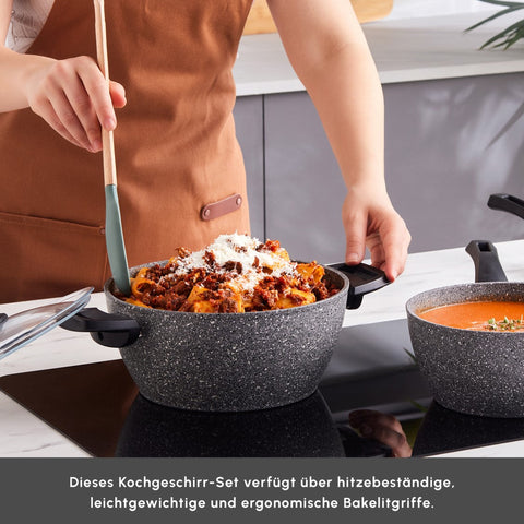 Karaca Gris Biogranite Induktion-Basis Kochgeschirr-Set, 5 Teilig