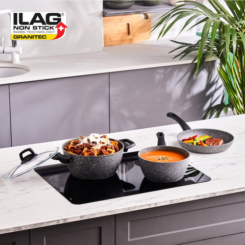 Karaca Gris Biogranite Induktion-Basis Kochgeschirr-Set, 5 Teilig