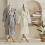 Karaca Home Allen 100% Baumwolle 6-teiliges Familien-Badset Creme Grau