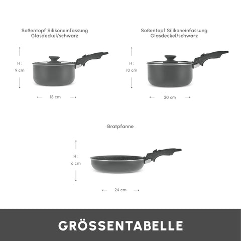 Karaca Comfort 6-teiliges Kochgeschirr-Set mit Abnehmbaren Griffen