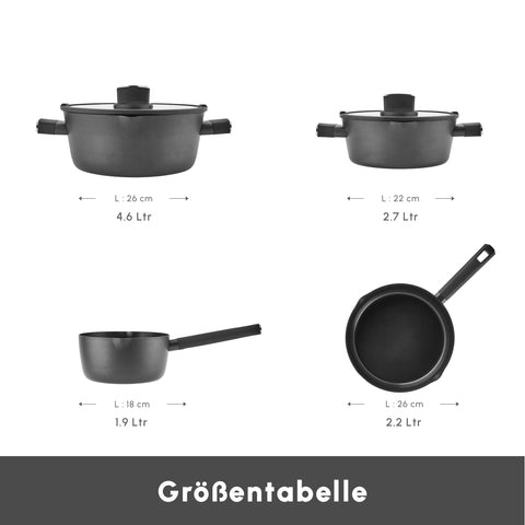 Karaca Swiss Crystal Midnight Keramik Kochgeschirr-Set 6-teilig