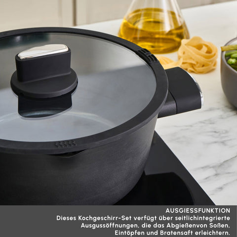 Karaca Swiss Crystal Midnight Keramik Kochgeschirr-Set 6-teilig