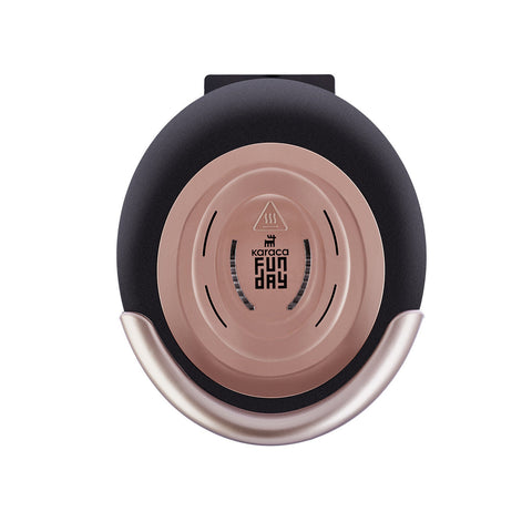 Karaca Funday Rosegold Waffelmaschine mit herausnehmbaren Platten, 1000W