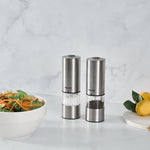 Homend Grindgo 6003 2-teiliges Wiederaufladbares Gewürzmühlen-Set, Inox